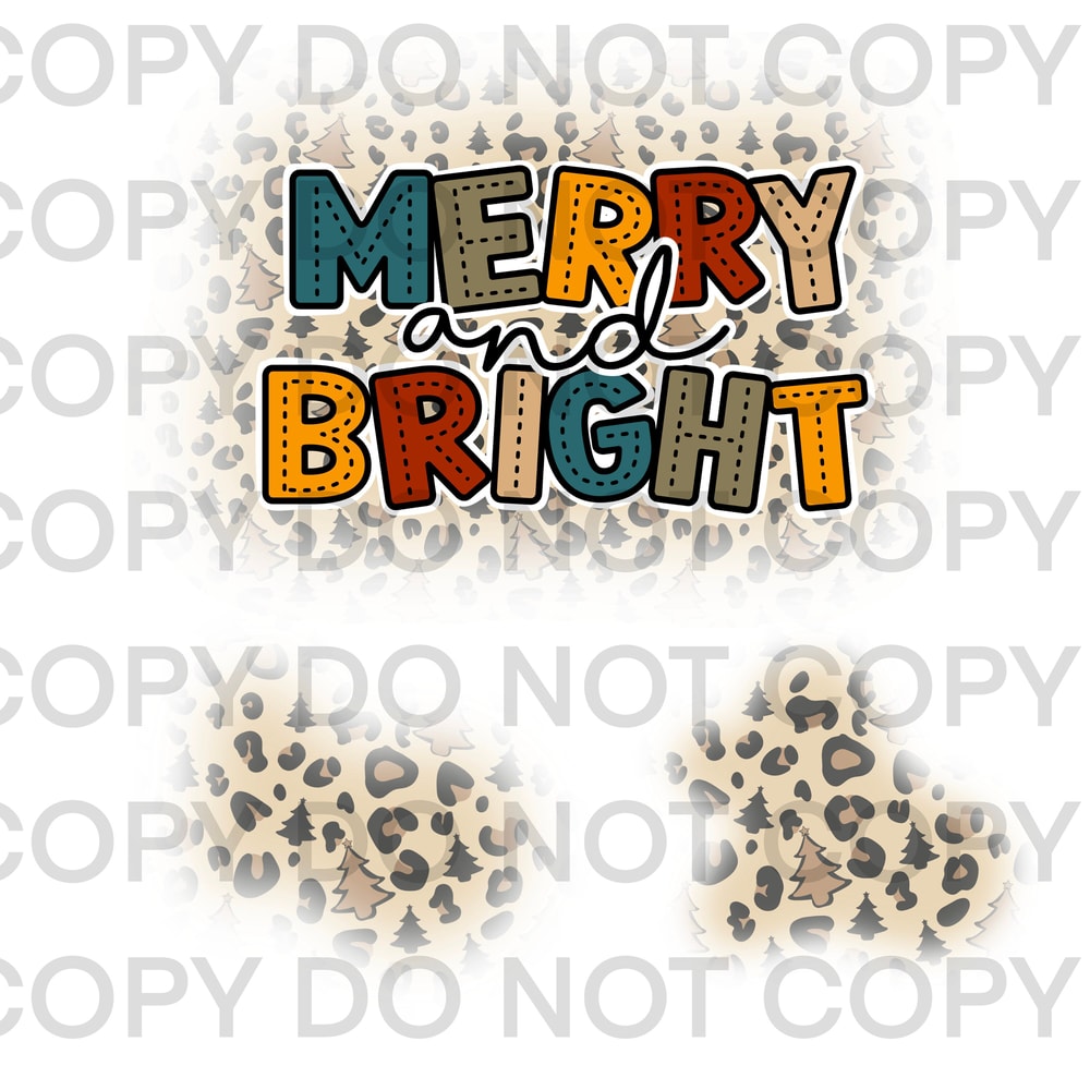 Merry and Bright Leopard Cheetah Funny Christmas Sublimation Patch Bundle PNG Digital Design Sublimation Download for T Shirt tumbler cup - 2.jpg