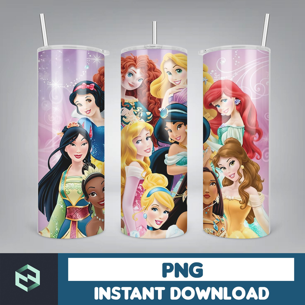 Princess Tumbler Wrap, Princess Sublimation Designs, 20 oz Princess Tumbler Designs, Cartoon Tumbler Wrap PNG (11).jpg