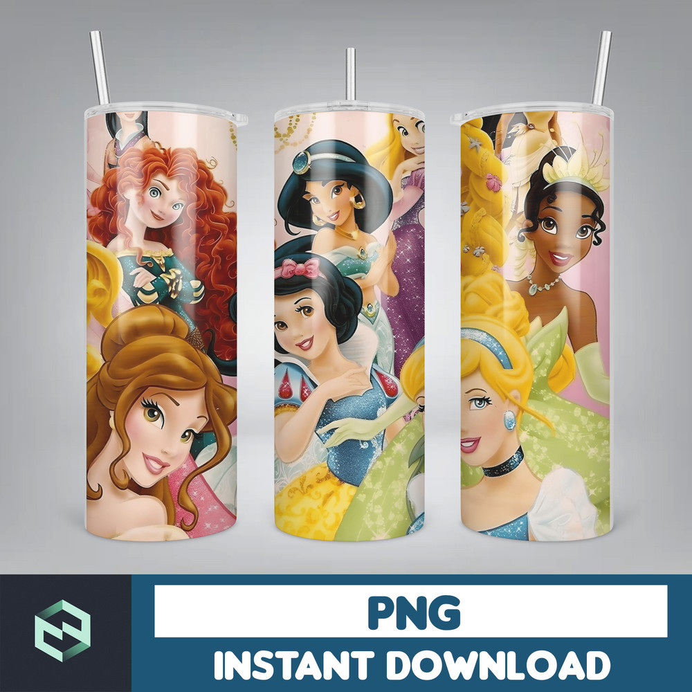 Princess Tumbler Wrap, Princess Sublimation Designs, 20 oz Princess Tumbler Designs, Cartoon Tumbler Wrap PNG (12).jpg