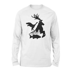 deer duck fish hunting and fishing long sleeve shirts design, great gift ideas for hunting and fishing lovers &8211 sphw