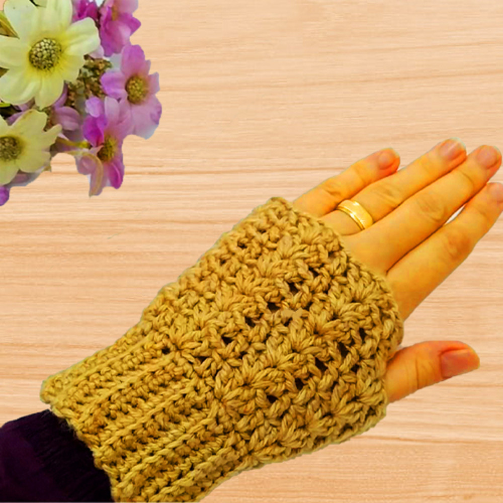 crochet fingerless gloves pattern