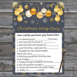 Christmas party games,Christmas Song Trivia Game Printable,Golden christmas toys Christmas Trivia Game Cards
