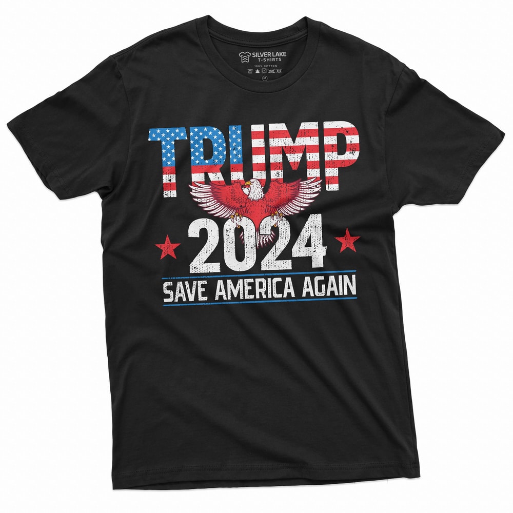 Men's Trump Save America Again Political T-shirt Trump 2024 re-election Tee Shirt Maga DJT Tee.jpg
