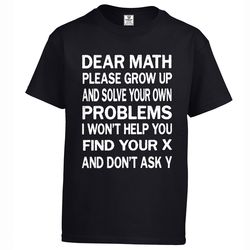 back to school funny toddler youth t-shirt dear math finding x kids boys girls funny math tee shirt