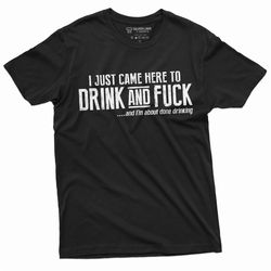 men's funny offensive humor t-shirt drink and fck adult tee shirt humor gift mans birthday tee shirt