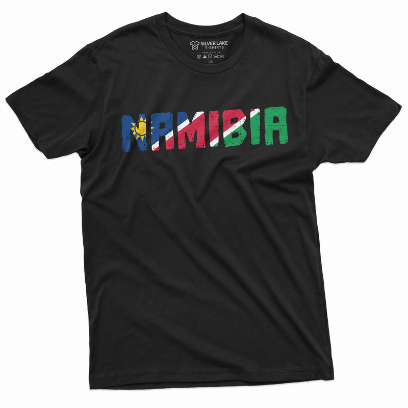 Men's Namibia T-shirt Namibian Flag Coat of Arms Nation Country Independence day Womens Mens Unisex Tee Shirt.jpg