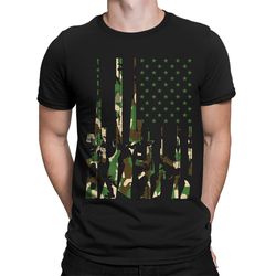 camoflauge american usa gun flag patriotic bullet rifle 2nd amendment ak-47 scope shotgun gun rights men's t-shirt osf-0