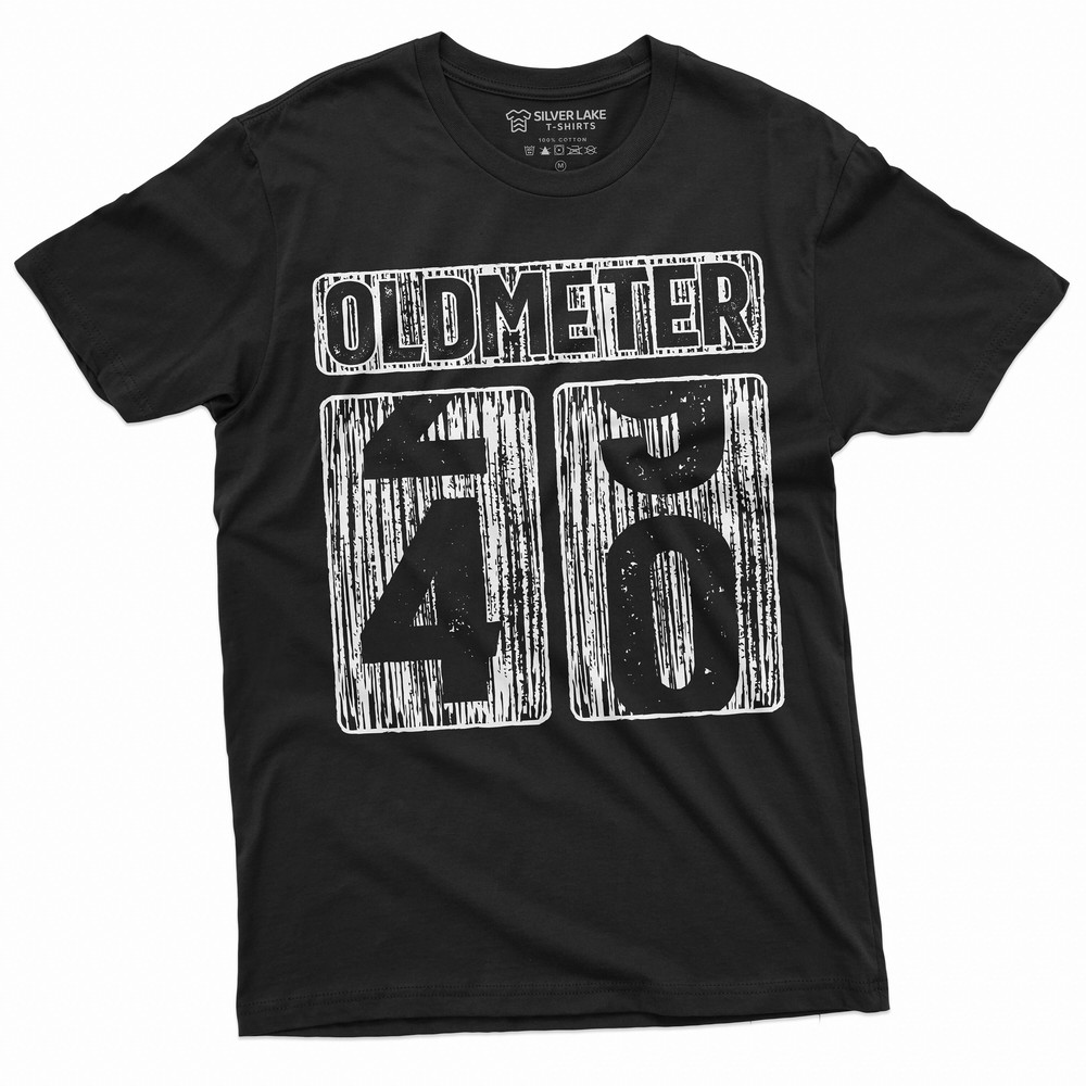Men's 40th Birthday celebration T-shirt Funny Tee Oldmeter Odometer age humorous gift Tee shirt Dad Husband Bday Gift tee car lover shirt.jpg