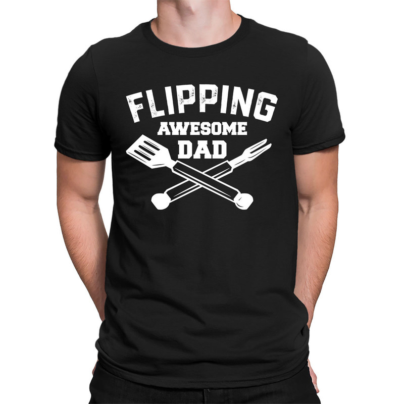 Flipping Awesome Dad Father's Day BBQ Feast Summer Gathering Cookout Hotdogs Burgers Smoker Grill Chef Kiss The Cook Men's T-shirt SF-0606.jpg