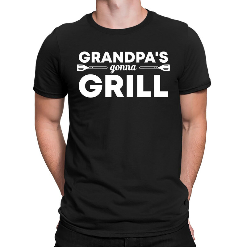 Grandpa's Gonna Grill Grandparent's Day Father's Day BBQ Feast Summer Gathering Hotdogs Burgers Smoker Grill Day Eater Men's T-shirt SF-0605.jpg