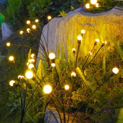 simulation firefly solar light outdoor garden decoration lawn landscape lamp xmas decor solar led lights outdoor garden