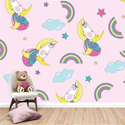 Unicorn Wallpaper Murals for Kids Bedroom Adhesive Wall