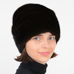 Warm Winter Mink Fur Hats. Winter Mink Hat. Real Fur Hats. Mink Hats. Fur Hats. Ladies fur hats. High women's mink hats