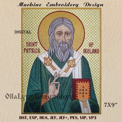 Saint Patrick Of Ireland Icon machine embroidery design