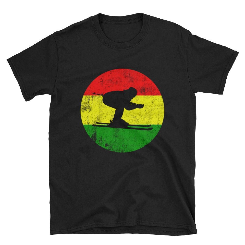 Rasta Skier Ski Shirt Skier Shirt Skiing Shirt Ski Tee Skier Tee Skiing Tee Reggae Music Rastafarian Skier Gift.jpg