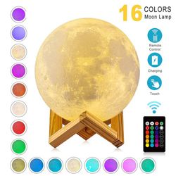 lamp night light table led moon with remote control in the bedroom in the nursery