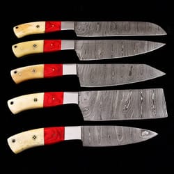 handmade chef set of 5 pieces for kitchen utility, professional chef knives