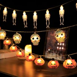 Halloween Decorative String Lights Pumpkin Bat Skull Batteries