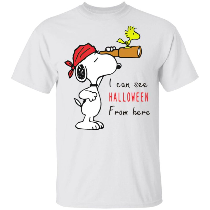 Snoopy And Woodstock I Can See Halloween From Here T-Shirt.jpg