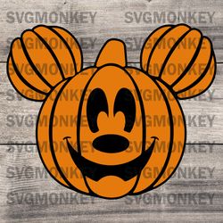 Mickey Mouse Pumpkin SVG, Mickey Mouse Ears SVG, Disney Halloween SVG