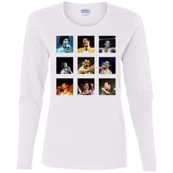 agr freddie mercury collage ladies&8217 cotton ls t-shirt