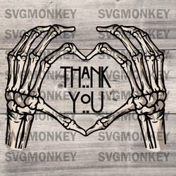 Thank You Skeleton Hands Heart Digital