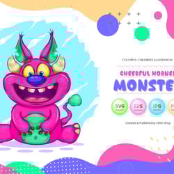 cheerful horned monster.