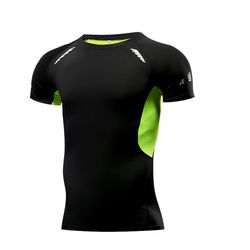 running fitness short sleeve sport men green t-shirt
