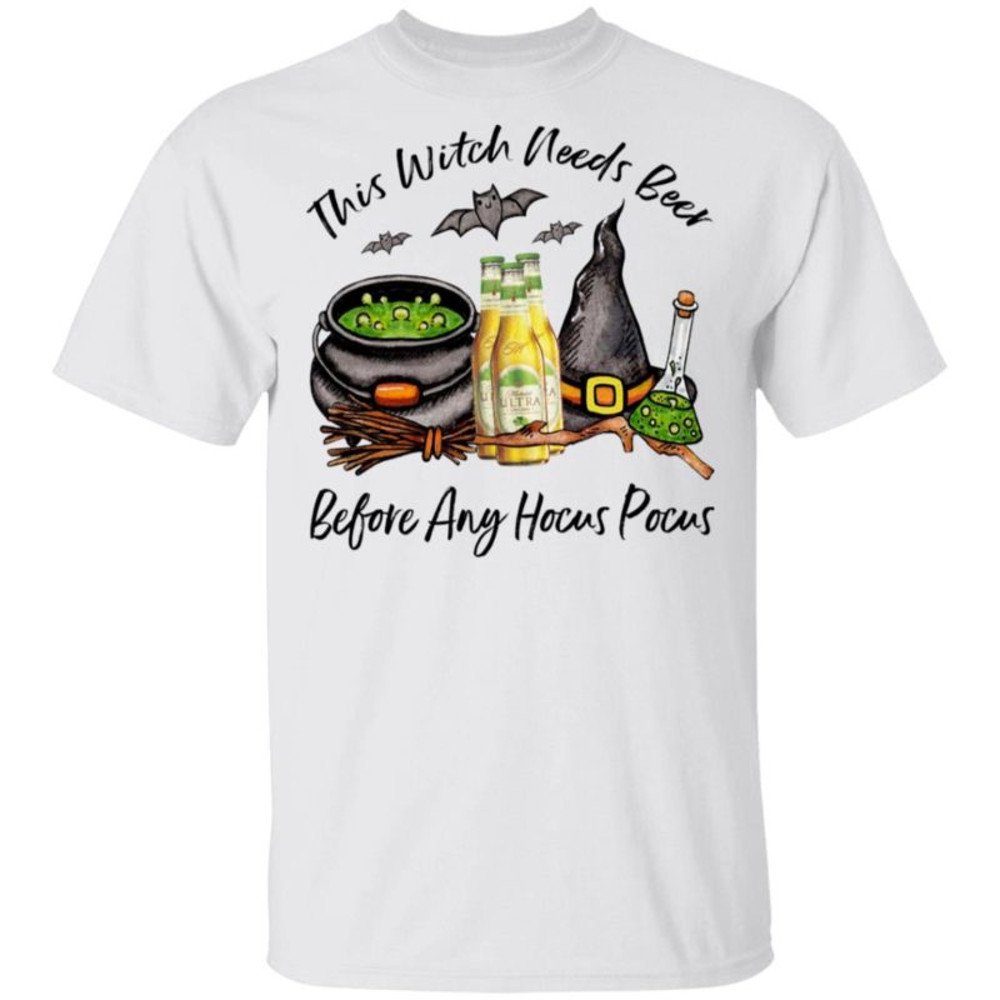 Michelob Ultra Lime Bottle This Witch Needs Beer Before Any Hocus Pocus Halloween T-Shirt.jpg