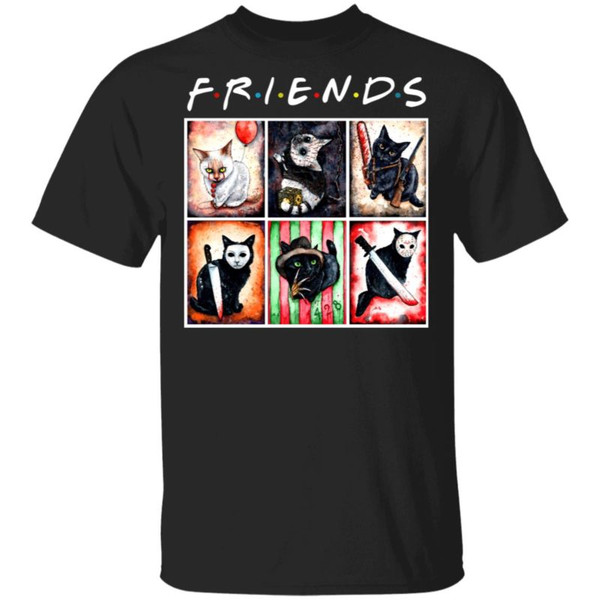 Cat Horror Friends Halloween T-Shirt.jpg