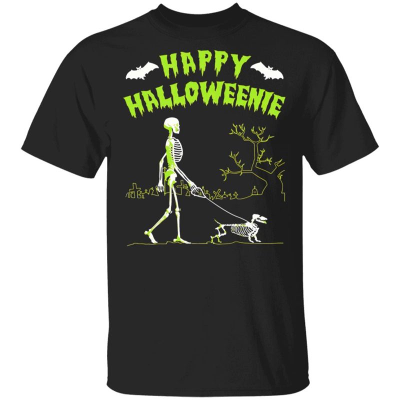 Skeleton Happy Halloween Dog T-Shirt.jpg