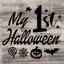 My 1st Halloween SVG, Halloween SVG, Pumpkin SVG, EPS, DXF, PNG