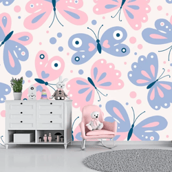 Butterfly Wallpaper seamless girly pattern peel and stick wall
