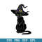 Black Cat With Witch Hat Svg, Black Cat Halloween Svg, Halloween Svg, Png Dxf Eps Digital File.jpeg