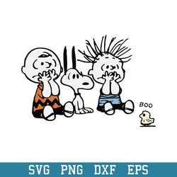 brown snoopy and friends halloween boo svg, cartoon halloween svg, halloween svg, png dxf eps digital file