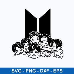 dorable tinytan bts members under the logo svh, bts, star kpop svg, png dxf eps file