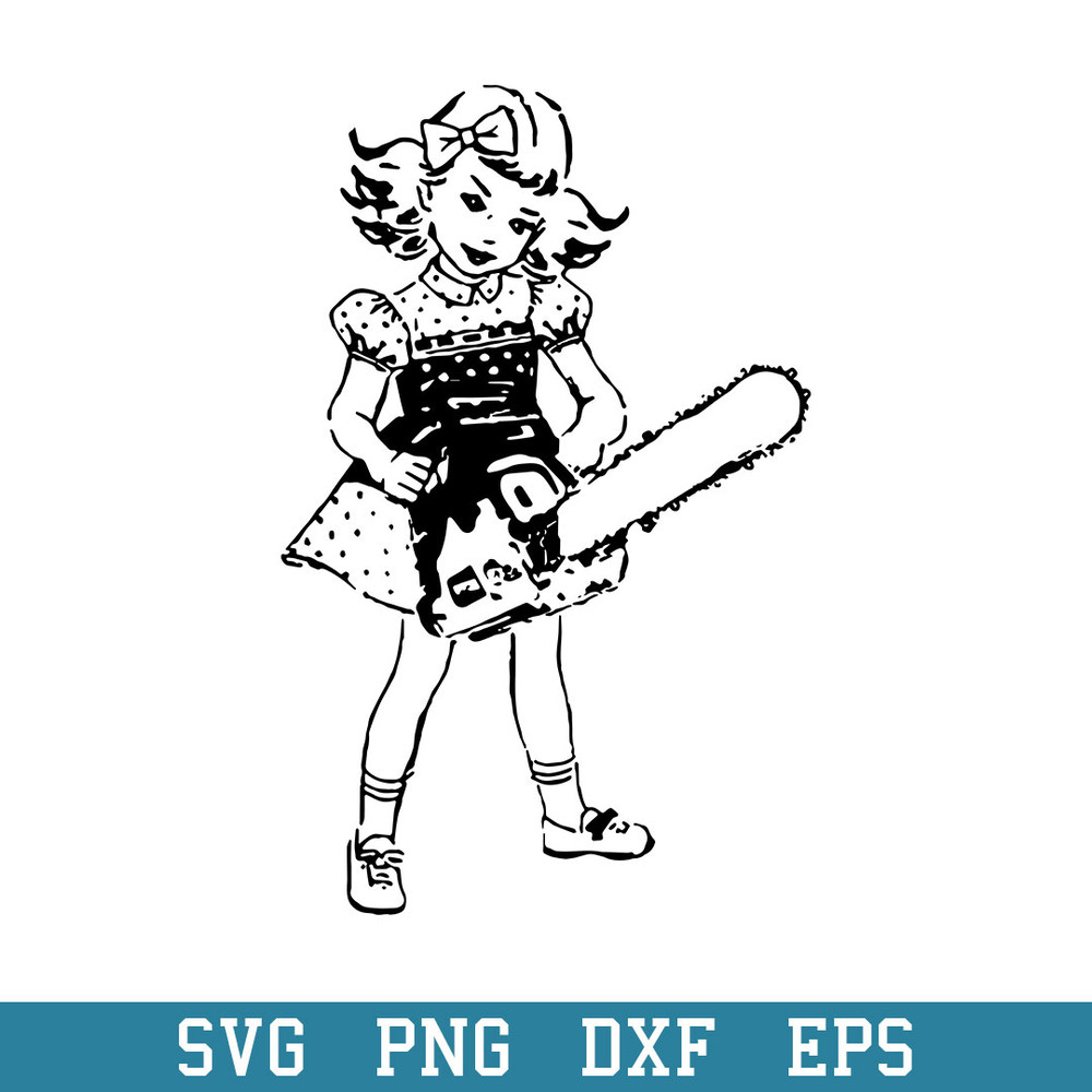 Chainsaw Girl Punk Goth Horror Svg, Girl Horro Svg, Halloween Svg, Png Dxf Eps Digital File.jpeg