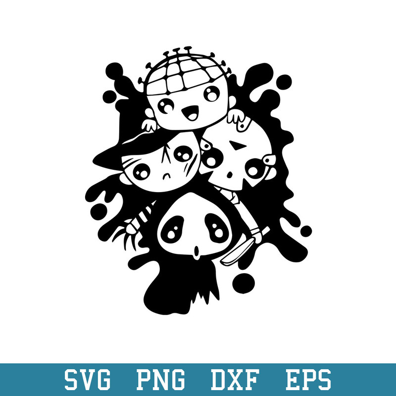 Cute Horror Friends Svg, Horror Friends Svg, Halloween Svg, Png Dxf Eps Digital File.jpeg