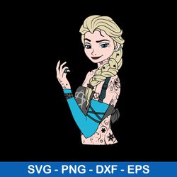 elsa tattoo svg, pincess elsa svg, disney svg, png dxf eps file
