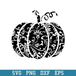 Floral Pumpkin Halloween Svg, Halloween Svg, Png Dxf Eps Digital File