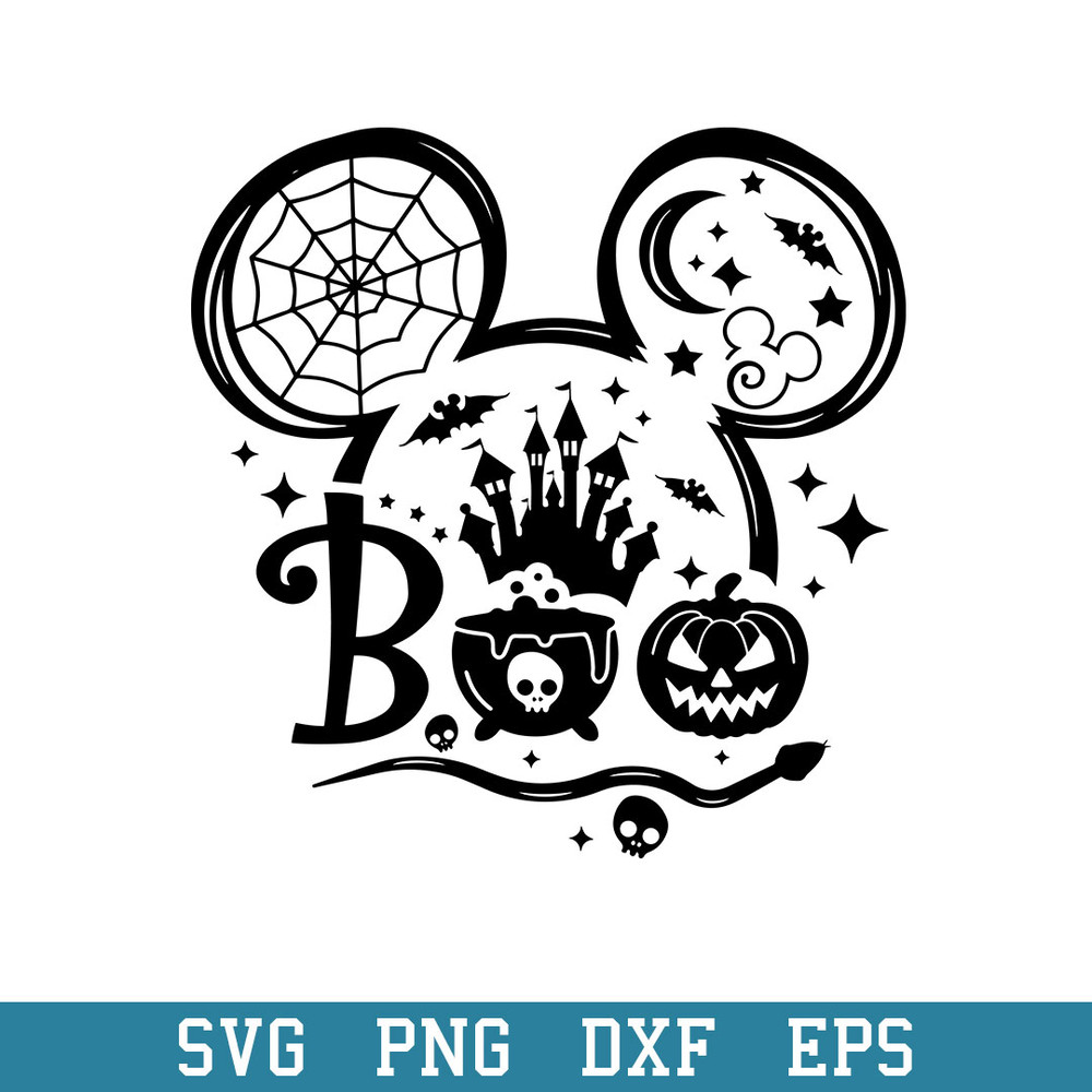 Halloween Boo Mickey Ear Svg, Halloween Svg, Png Dxf Eps Digital File.jpeg