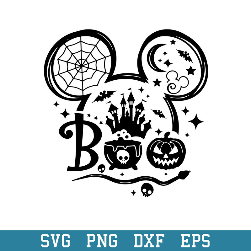 Halloween Boo Mickey Ear Svg, Halloween Svg, Png Dxf Eps Digital File.jpeg