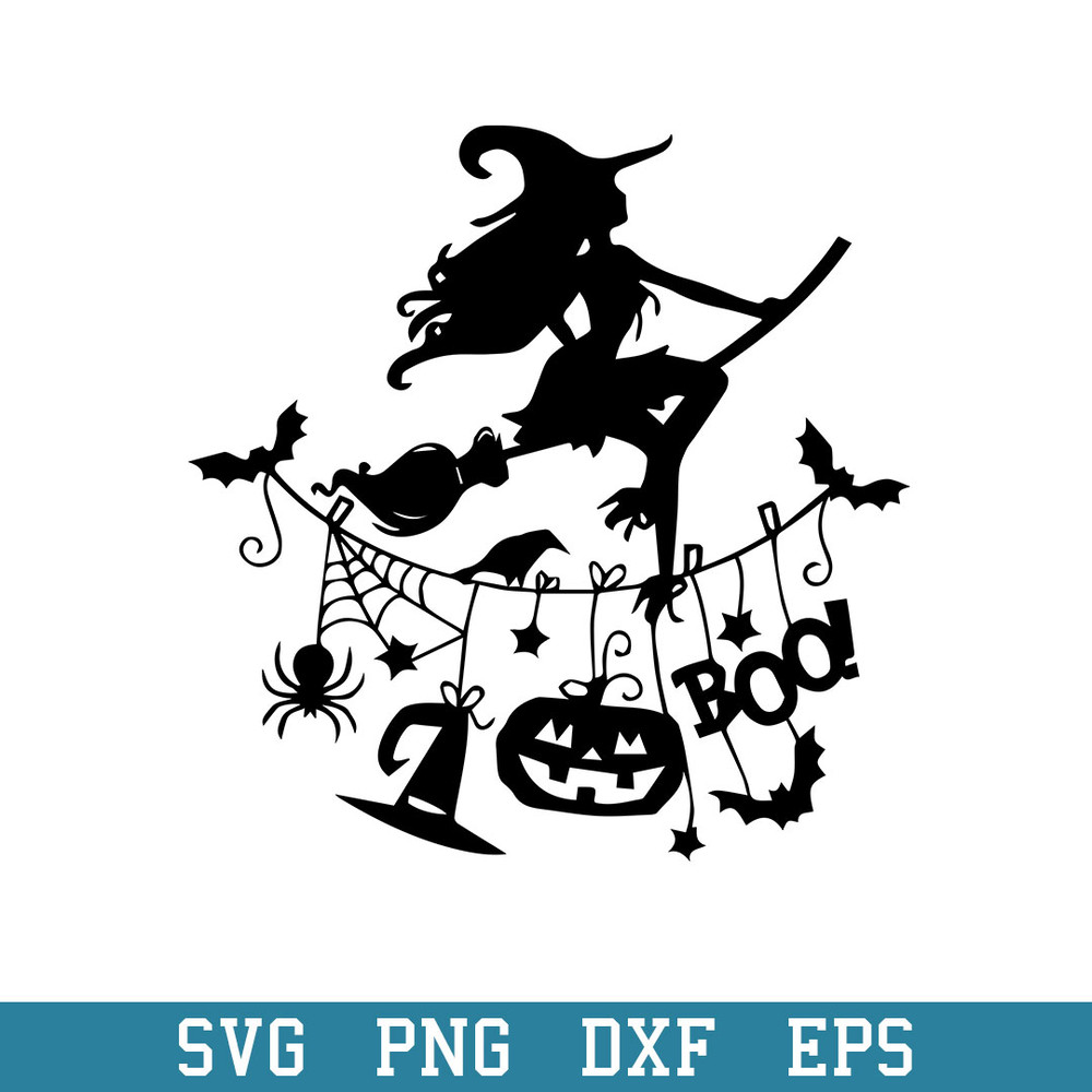 Halloween Boo Witch Svg, Halloween Svg, Png Dxf Eps Digital File.jpeg