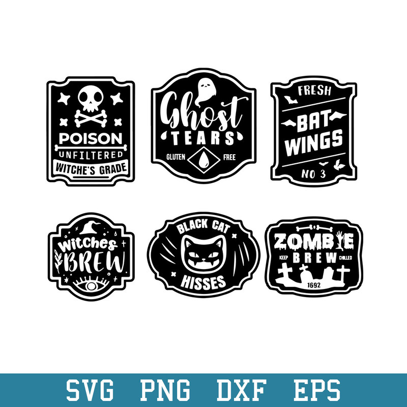 Halloween Label Bundle Svg, Halloween Svg, Png Dxf Eps Digital File.jpeg