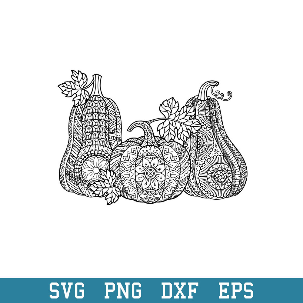Halloween Pumpkin Mandala Style Svg, Halloween Svg, Png Dxf Eps Digital File.jpeg