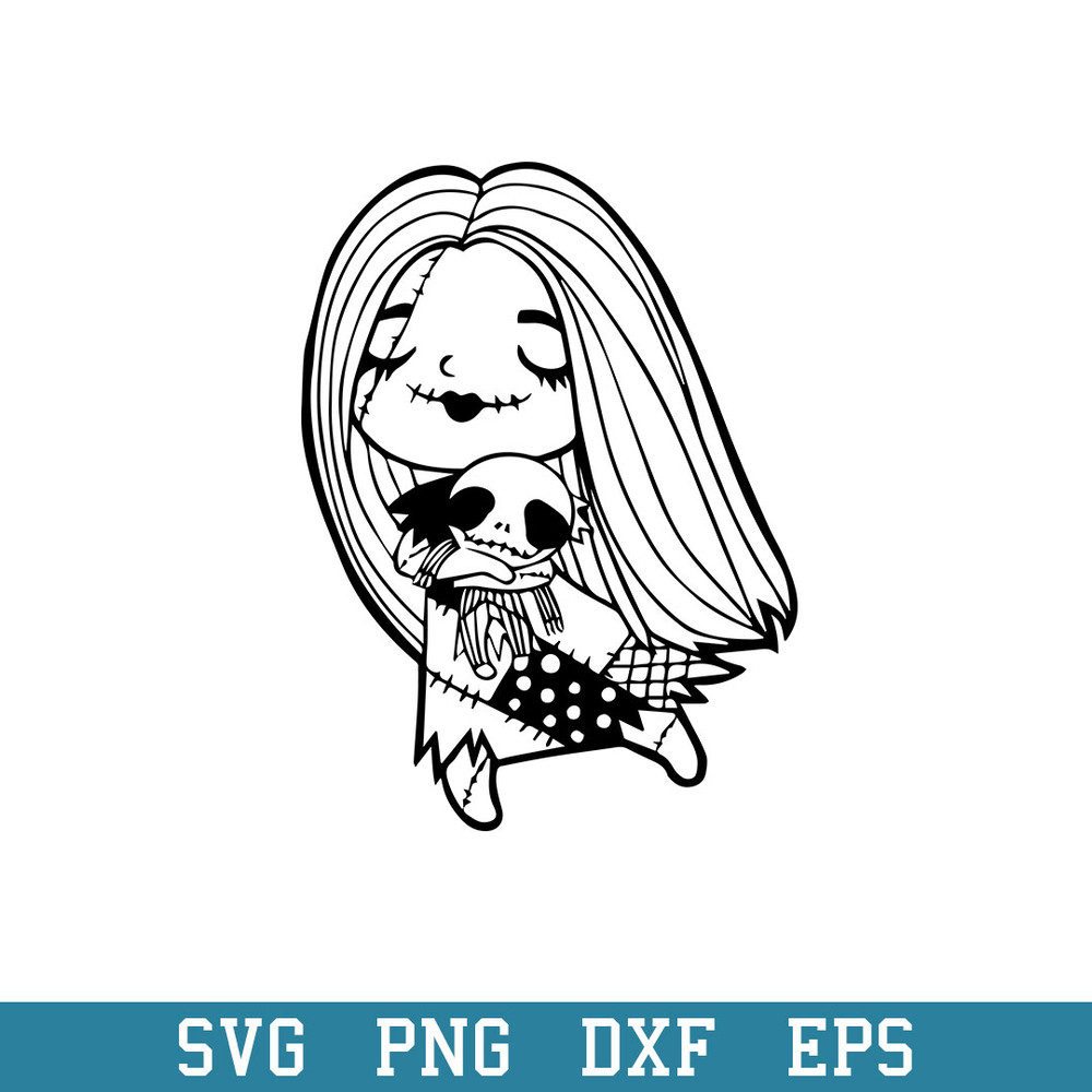 Halloween Sally Girl And Jack Skellington Svg, Halloween Svg, Png Dxf Eps Digital File.jpeg