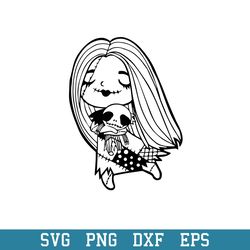 halloween sally girl and jack skellington svg, halloween svg, png dxf eps digital file
