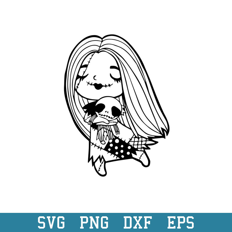 Halloween Sally Girl And Jack Skellington Svg, Halloween Svg, Png Dxf Eps Digital File.jpeg