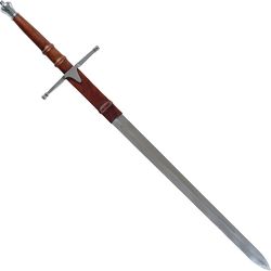 Whetstone Cutlery William Wallace Medieval Sword with Sheath, Silver, 8.75''x 41.625'' x 2.25'' Christmas Gift .A33
