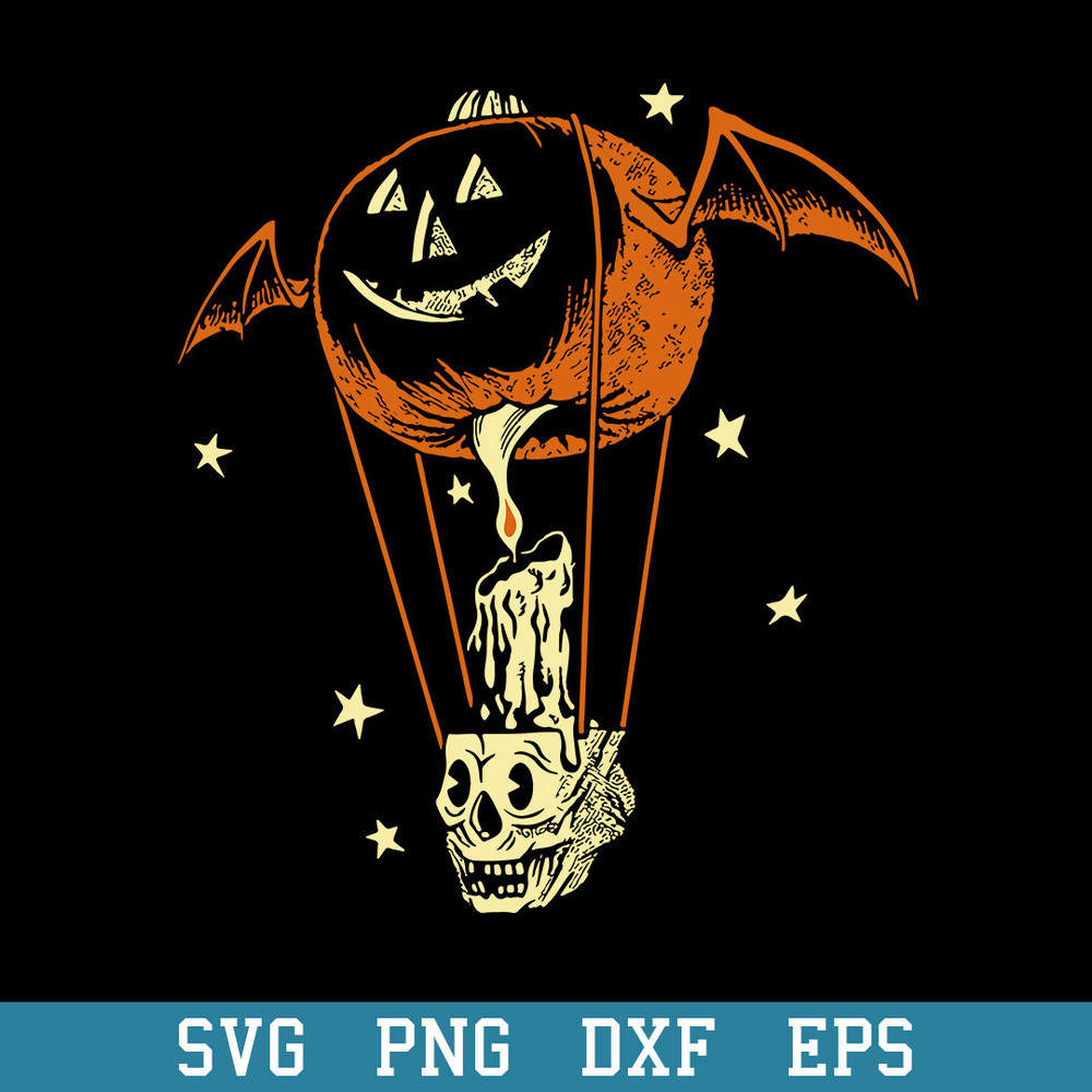 Hot Air Balloon Pumpkin Halloween Svg, Halloween Svg, Png Dxf Eps Digital File.jpeg
